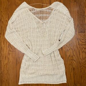 Oversized Women's Beige Knit Sweater/Cover up